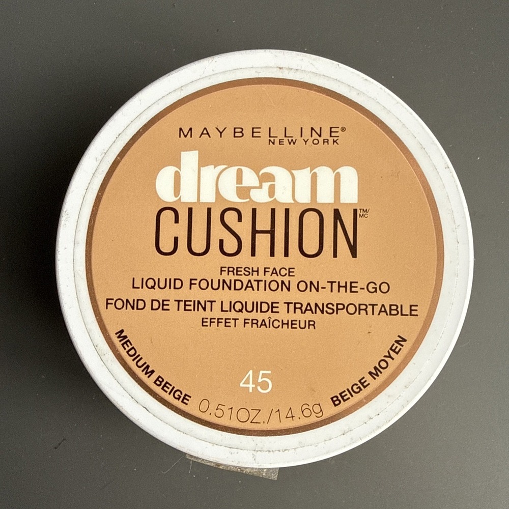 MAYBELLINE Dream CUSHION LIQUID FOUNDATION ~ MEDIUM BEIGE #45 ~ NEW SEALED